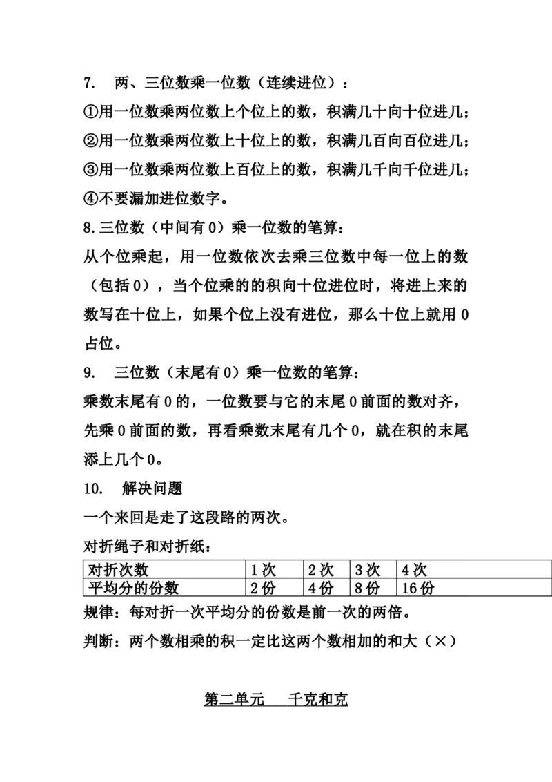 三（上）苏教版数学知识点预习_三年级上下册资料_小学三年级学习资料-25年更新版_3-03、小学三年级数学上册_3-3-1、复习、知识点、归纳汇总_苏教版