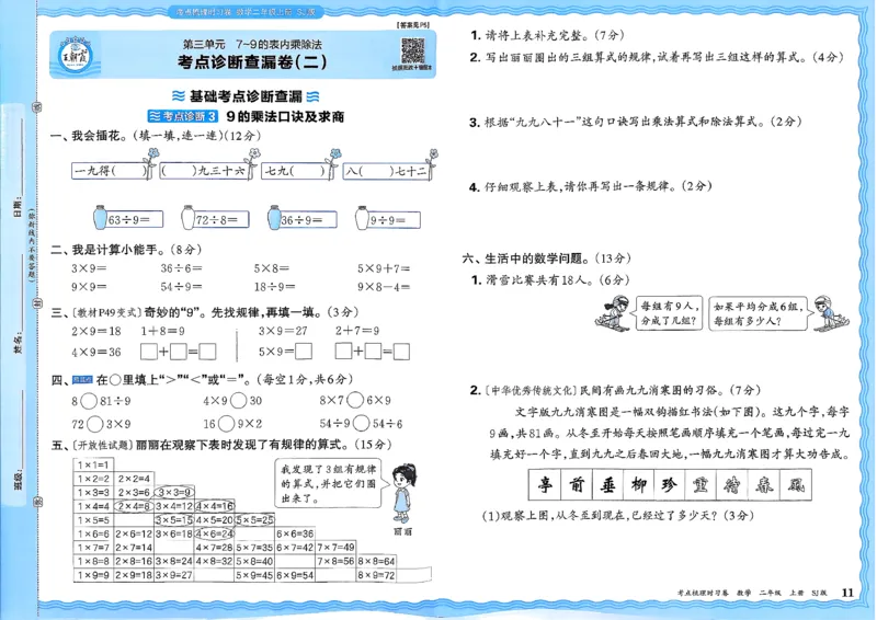 25秋二上考点梳理时习卷数学苏教_25秋小学语数英习题试卷_数学_苏教版_数学《王朝霞考点梳理时习卷》苏教25秋(1)_考点梳理时习卷数学SJ2上