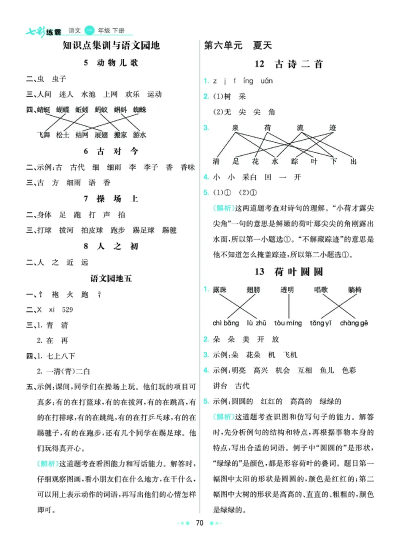 一（下）语文课课练（全册_一年级上下册资料_小学一年级学习资料-25年更新版_1-02、小学一年级语文下册_3-6-2-2、练习题、作业、专项、试卷_部编（人教）版_预习资料