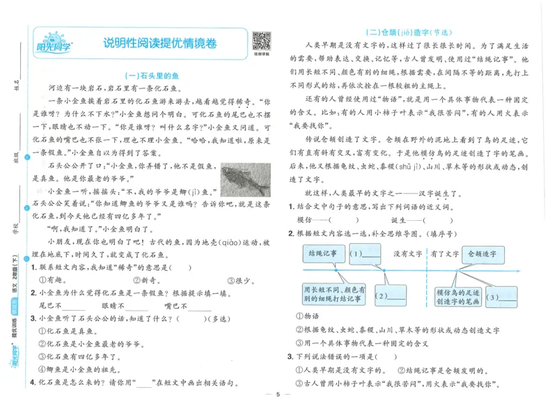 二下语文阳光同学情境卷_二年级上下册资料_53黄冈多个品牌系列资料_语文