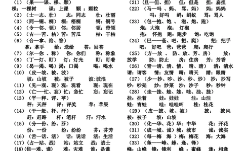 二年级上册语文全册复习资料归纳_二年级上下册资料_小学二年级学习资料-25年更新版_2-01、小学二年级语文上册_2-1-1、复习、知识点、归纳汇总