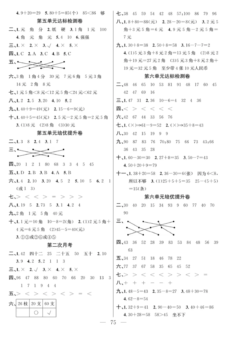《课程探究大试卷》数学1年级下册（RJ）_一年级上下册资料_小学一年级学习资料-25年更新版_1-04、小学一年级数学下册_1-4-2、练习题、作业、试题、试卷_人教版_电子册