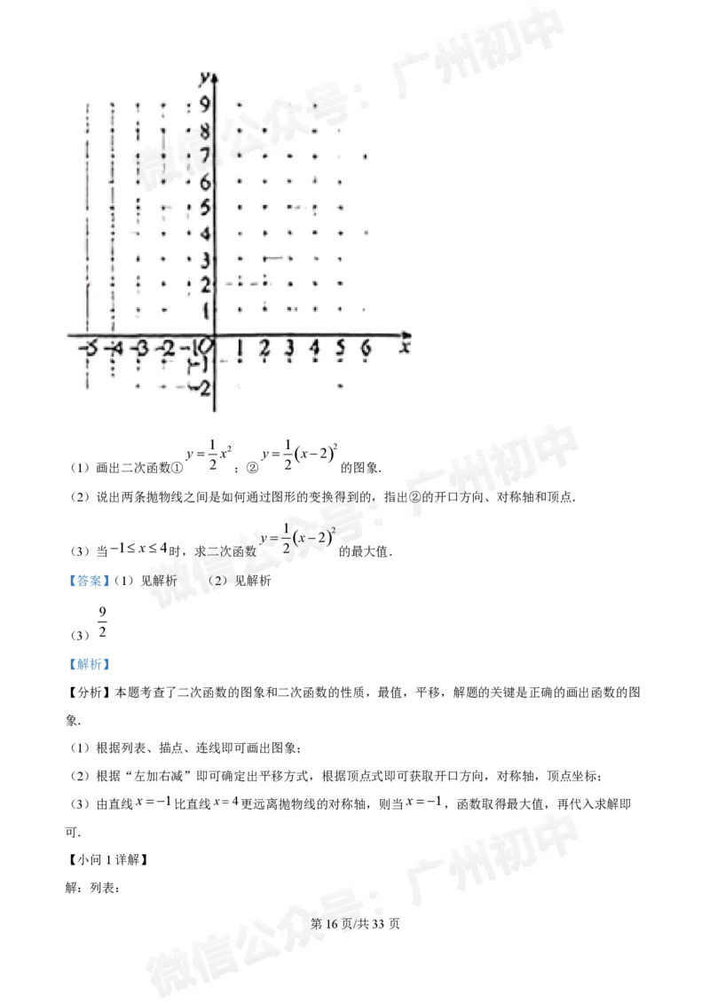广大附中大学城校区2024-2025学年九年级10月月考数学试题答案解析_广州九上月考+期中+期末+一模二模+中考真题_九上月考_初三上十月考