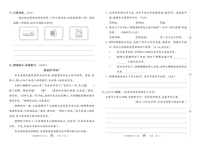 《王朝霞过关检测卷》语文2年级下册（RJ）_二年级上下册资料_小学二年级学习资料-25年更新版_2-02、小学二年级语文下册_2-2-2、练习题、作业、试题、试卷_电子册类