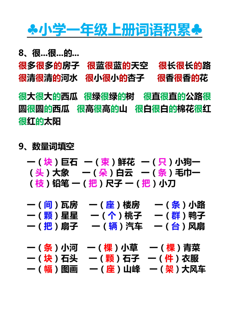一年级上册词语积累_一年级上下册资料_小学一年级学习资料-25年更新版_1-01、小学一年级语文上册_01、知识汇总