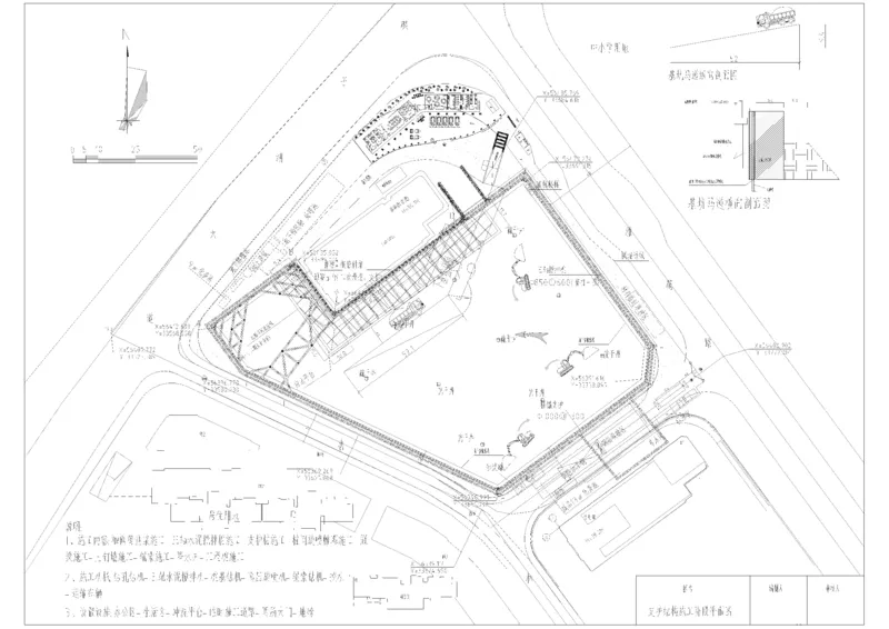 基坑支护阶段平面布置图_2020年公司级优秀施组方案_方案05南昌市洪都中医院二期工程项目基坑支护施工方案