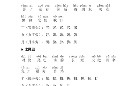 一年级上册每课拼音词语组词_一年级上下册资料_小学一年级学习资料-25年更新版_1-01、小学一年级语文上册_08、专项练习_拼音生字