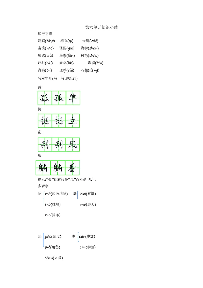 三年级上册语文部编版知识要点_三年级上下册资料_小学三年级学习资料-25年更新版_3-01、小学三年级语文上册_3-1-1、复习、知识点、归纳汇总