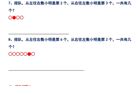 一年级数学上册-排队问题期末考点复习_一年级上下册资料_小学一年级学习资料-25年更新版_1-03、小学一年级数学上册_通用_知识点
