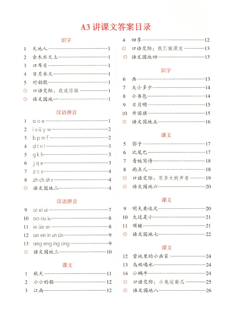 一年级上A3_一年级语文上册（统编版）_老课标资料_教学视频_第一套_010-绘本课堂PDF可下载打印