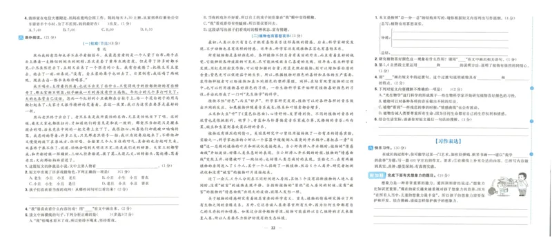 《阳光同学期末复习卷》（6上）_25秋小学语数英习题试卷_语文_语文阳光同学期末复习卷