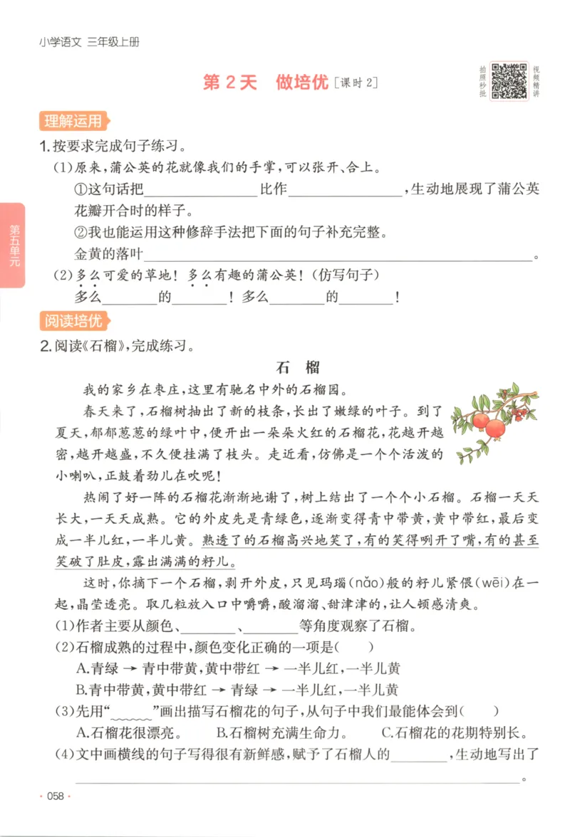 2025秋一本课后小练习语文3上_25秋小学语数英习题试卷_语文_一本《小学语文课后小练习》25秋