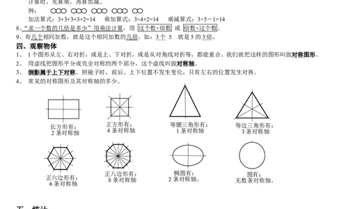 二年级上册数学总复习资料_二年级上下册资料_小学二年级学习资料-25年更新版_2-03、小学二年级数学上册_2-3-1、复习、知识点、归纳汇总_通用