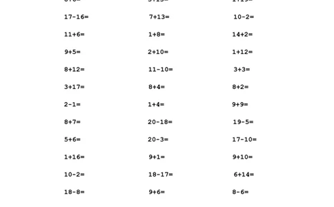 一年级数学20以内口算1000道(1)_一年级上下册资料_小学一年级学习资料-25年更新版_1-03、小学一年级数学上册_通用_知识点_口算加减计算复习资料