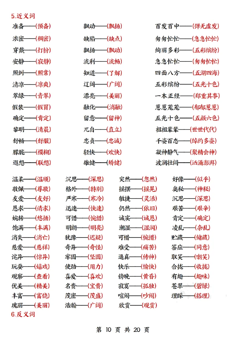 三上语文全册知识点归类（常考词语、古诗、名言、课内重点20页）(1)(1)_三年级上下册资料_三年级上册小红书同款资料_三年级(1)