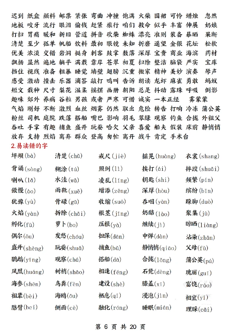 三上语文全册知识点归类（常考词语、古诗、名言、课内重点20页）(1)(1)_三年级上下册资料_三年级上册小红书同款资料_三年级(1)