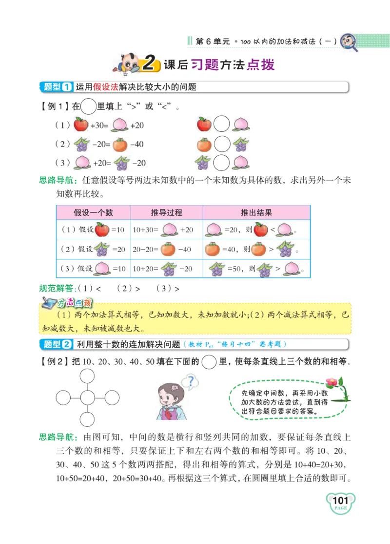 《点拨》知识方法素养-数学1年级下册（RJ）_一年级上下册资料_小学一年级学习资料-25年更新版_1-04、小学一年级数学下册_1-4-2、练习题、作业、试题、试卷_人教版_电子册