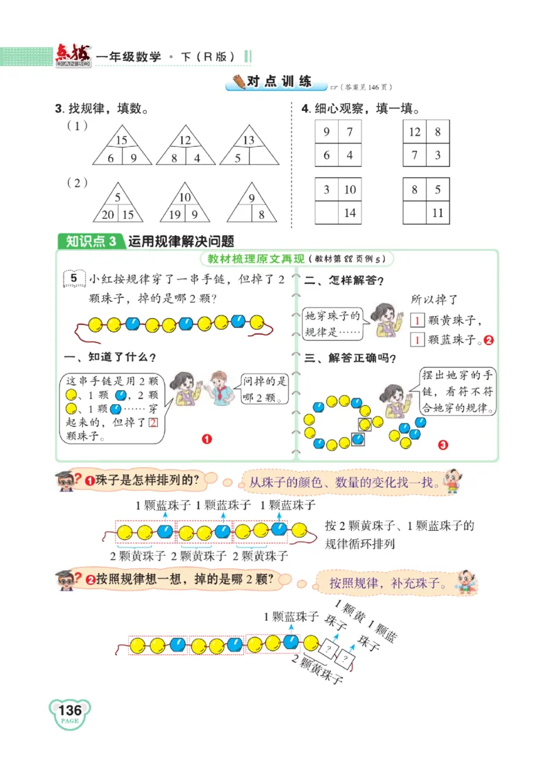 《点拨》知识方法素养-数学1年级下册（RJ）_一年级上下册资料_小学一年级学习资料-25年更新版_1-04、小学一年级数学下册_1-4-2、练习题、作业、试题、试卷_人教版_电子册