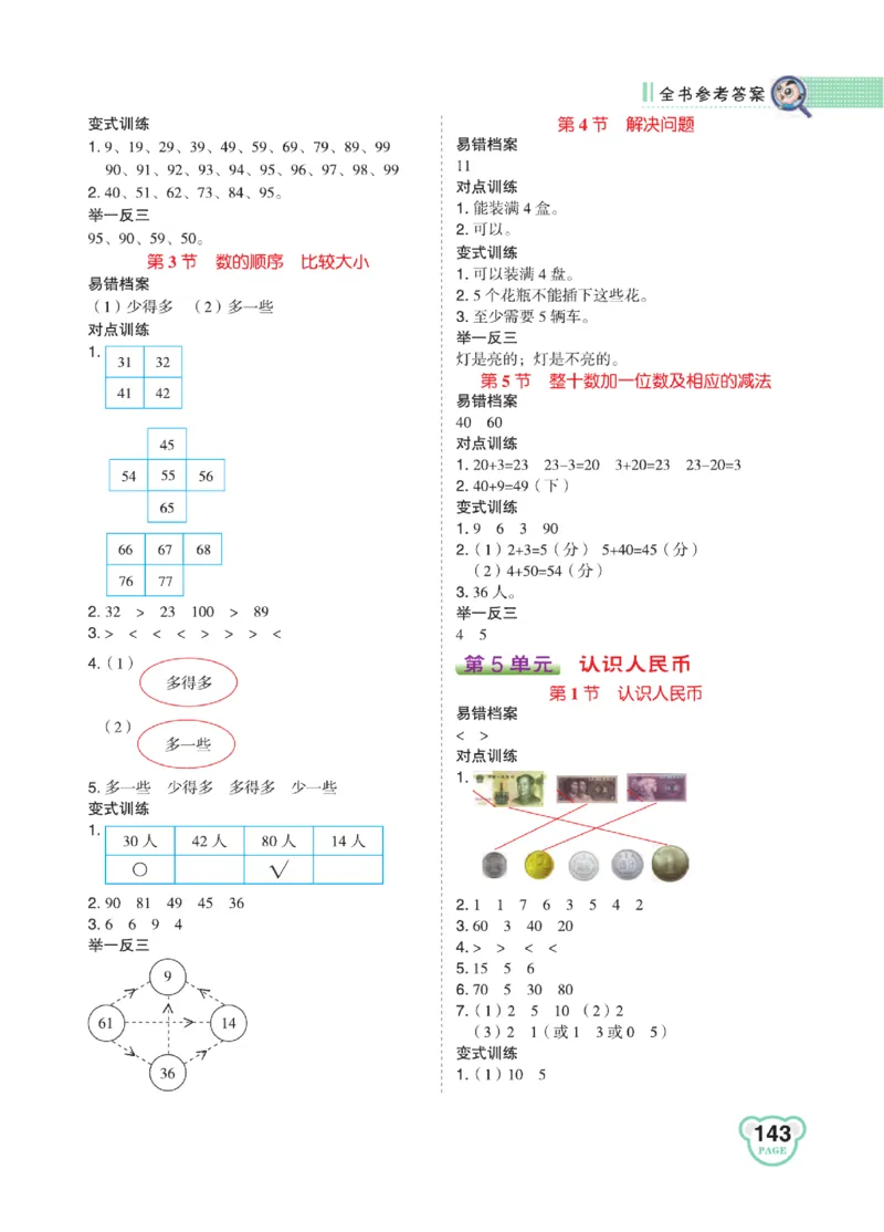 《点拨》知识方法素养-数学1年级下册（RJ）_一年级上下册资料_小学一年级学习资料-25年更新版_1-04、小学一年级数学下册_1-4-2、练习题、作业、试题、试卷_人教版_电子册
