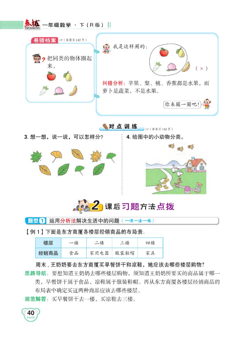 《点拨》知识方法素养-数学1年级下册（RJ）_一年级上下册资料_小学一年级学习资料-25年更新版_1-04、小学一年级数学下册_1-4-2、练习题、作业、试题、试卷_人教版_电子册