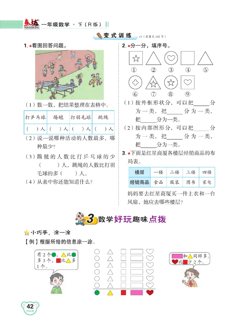 《点拨》知识方法素养-数学1年级下册（RJ）_一年级上下册资料_小学一年级学习资料-25年更新版_1-04、小学一年级数学下册_1-4-2、练习题、作业、试题、试卷_人教版_电子册