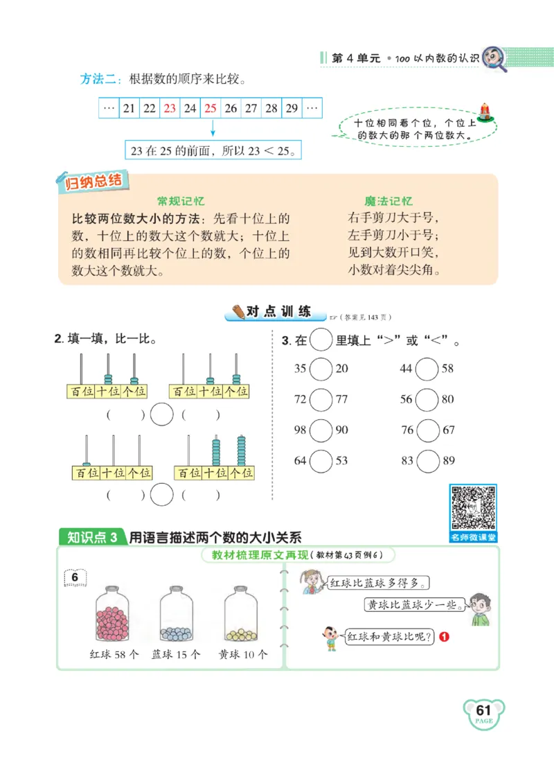 《点拨》知识方法素养-数学1年级下册（RJ）_一年级上下册资料_小学一年级学习资料-25年更新版_1-04、小学一年级数学下册_1-4-2、练习题、作业、试题、试卷_人教版_电子册