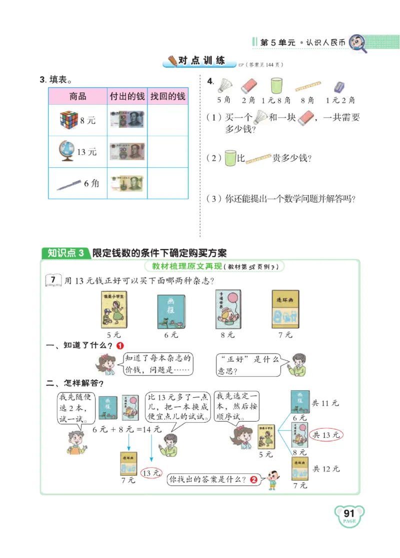 《点拨》知识方法素养-数学1年级下册（RJ）_一年级上下册资料_小学一年级学习资料-25年更新版_1-04、小学一年级数学下册_1-4-2、练习题、作业、试题、试卷_人教版_电子册