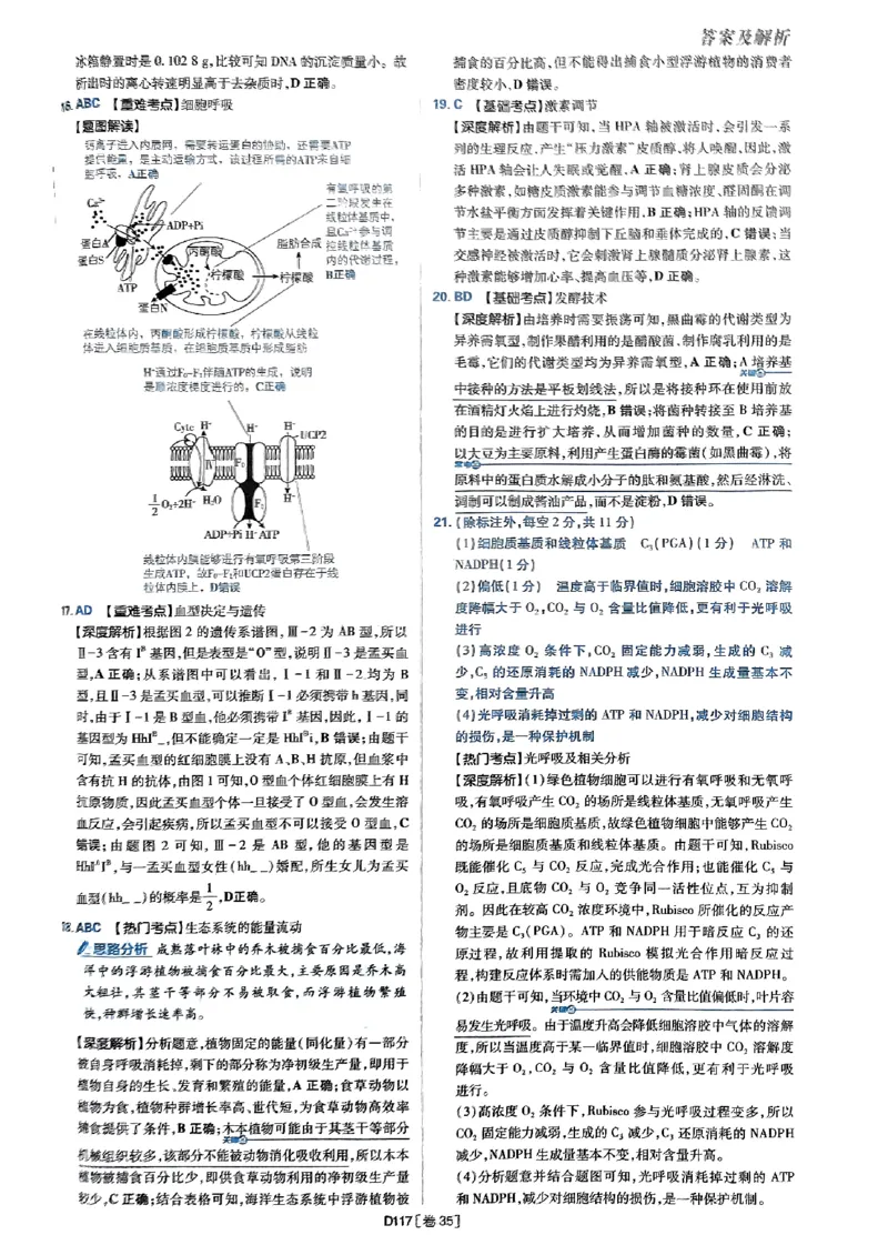 2025高考必刷卷42套生物答案解析册_2025高中教辅（后续还会更新新习题试卷）_《2025高考必刷卷》_生物