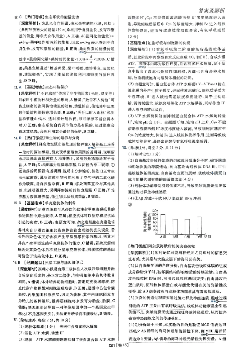 2025高考必刷卷42套生物答案解析册_2025高中教辅（后续还会更新新习题试卷）_《2025高考必刷卷》_生物
