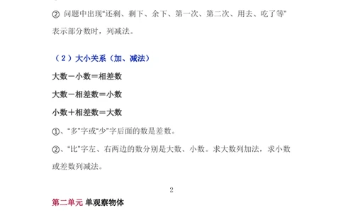一（下）数学北师大BS版知识要点归纳_一年级上下册资料_小学一年级学习资料-25年更新版_1-04、小学一年级数学下册_1-4-1、复习、知识点、归纳汇总_北师大版
