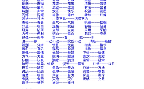 二年级语文复习近义词和反义词表(1)_二年级上下册资料_小学二年级学习资料-25年更新版_2-02、小学二年级语文下册_2-2-1、复习、知识点、归纳汇总