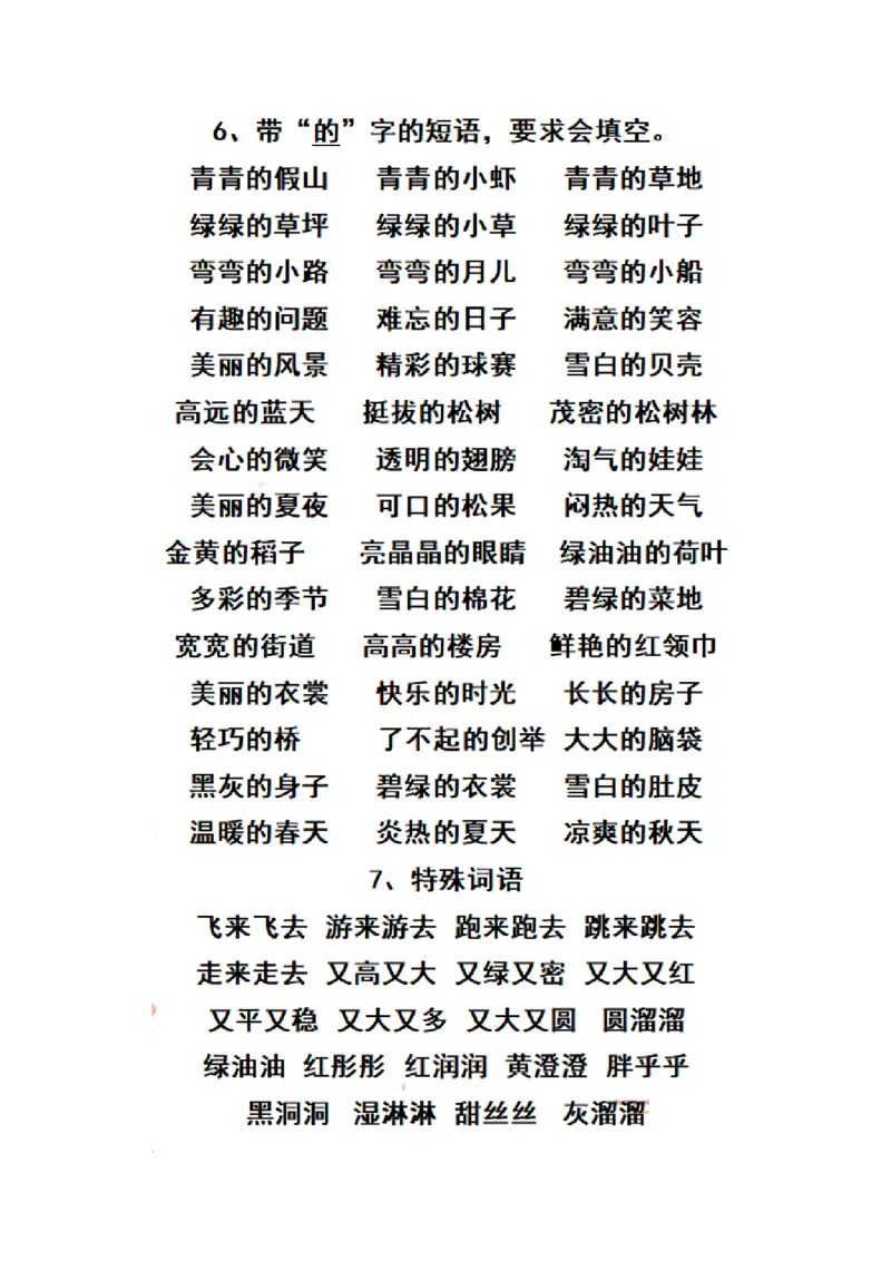 一（上）语文期末必考重点词语大全_一年级上下册资料_小学一年级学习资料-25年更新版_1-01、小学一年级语文上册_01、知识汇总_语文一（上）重点文件总汇