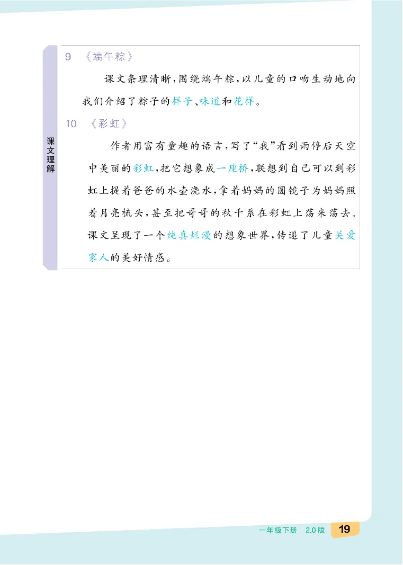 一（下）语文：全品知识梳理（单元复习版）24春版_一年级上下册资料_小学一年级学习资料-25年更新版_1-02、小学一年级语文下册_3-6-2-1、复习、知识点、归纳汇总_部编（人教）版