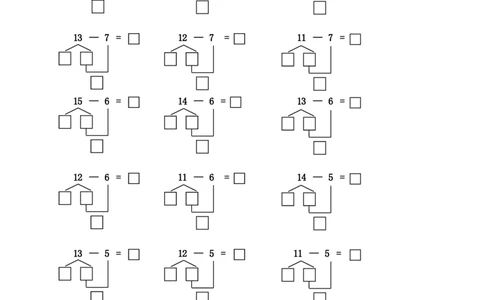一年级数学20以内破十法减法练习题_一年级上下册资料_小学一年级学习资料-25年更新版_1-04、小学一年级数学下册_1-4-2、练习题、作业、试题、试卷_通用_一年级下册-20以内加减法