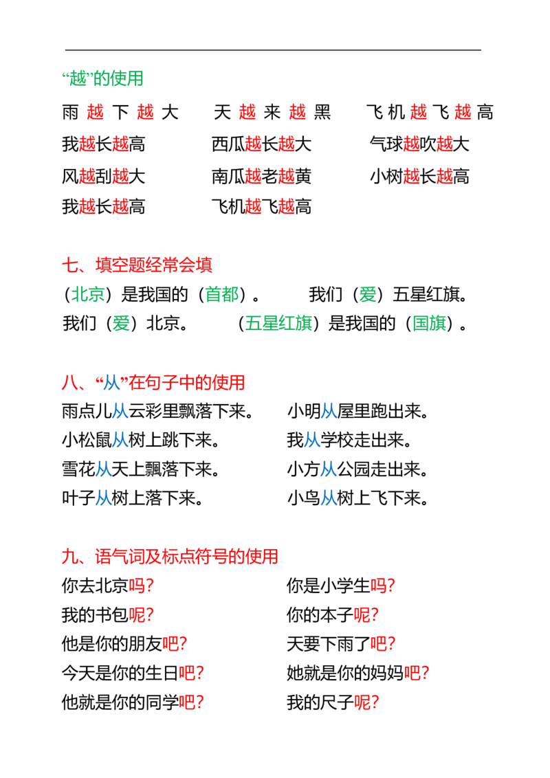 一年级上册语文知识点归纳网红版_一年级上下册资料_小学一年级学习资料-25年更新版_1-01、小学一年级语文上册_01、知识汇总