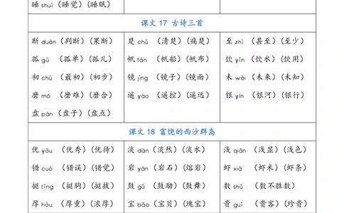 三年级上册写字表注音组词_三年级上下册资料_小学三年级学习资料-25年更新版_3-01、小学三年级语文上册_3-1-1、复习、知识点、归纳汇总_语文三（上）重点总汇