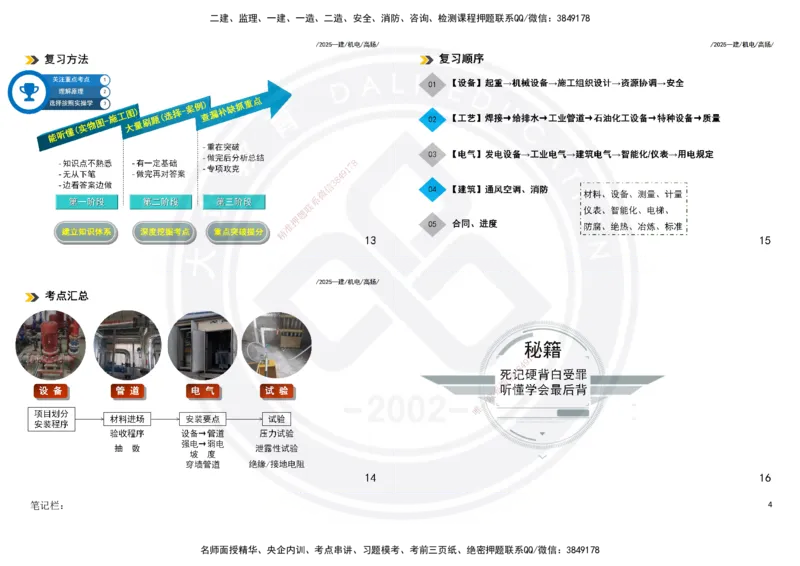2025一建机电板块讲义打印版_2026年一级建造师_2026年一建机电_2025年一建机电SVIP_04-冲刺串讲✿考点强化✿小灶集训_31-机电《案例专项班》高扬DL_讲义