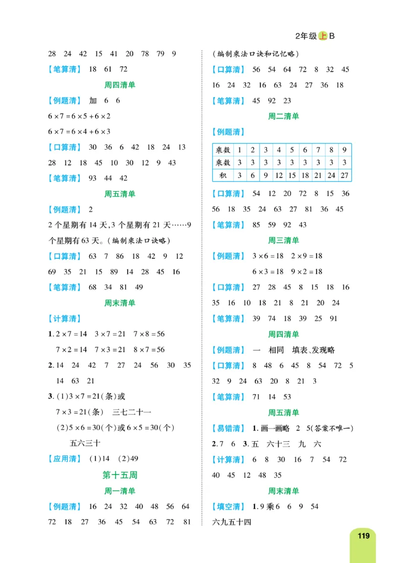 《计算日日清》数学2年级上册（BS）_二年级上下册资料_小学二年级学习资料-25年更新版_2-03、小学二年级数学上册_2-3-2、练习题、作业、试题、试卷_北师大版_电子册类