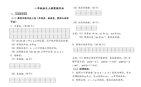 一年级上册语文总复习练习_一年级上下册资料_小学一年级学习资料-25年更新版_1-01、小学一年级语文上册_01、知识汇总