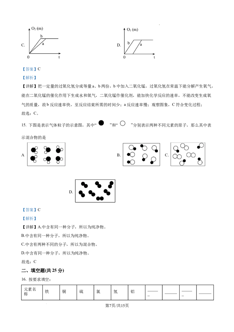 广州市执信中学2024--2025学年九年级上学期第一学段适应性练习化学试卷（解析版）_广州九上月考+期中+期末+一模二模+中考真题_九上月考_初三化学月考卷与答案
