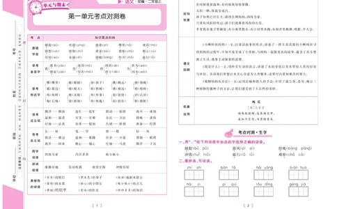 《有一套&middot;小学单元与期末》语文2年级上册（RJ）_二年级上下册资料_小学二年级学习资料-25年更新版_2-01、小学二年级语文上册_2-1-2、练习题、作业、试题、试卷_电子册类