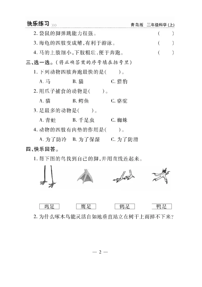 三（上）科学-青岛版快乐练习_三年级上下册资料_小学三年级学习资料-25年更新版_3-09、小学三年级科学上册_青岛版