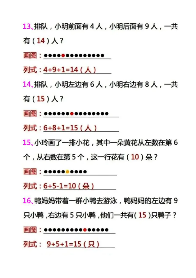 一（上）数学（排队问题)专项训练（抖音）_一年级上下册资料_小学一年级学习资料-25年更新版_1-03、小学一年级数学上册_通用_精品专项练习（通用版）