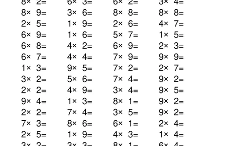 二年级上册数学-乘法口诀练习题(A4直接打印)_二年级上下册资料_小学二年级学习资料-25年更新版_2-03、小学二年级数学上册_2-3-2、练习题、作业、试题、试卷_通用