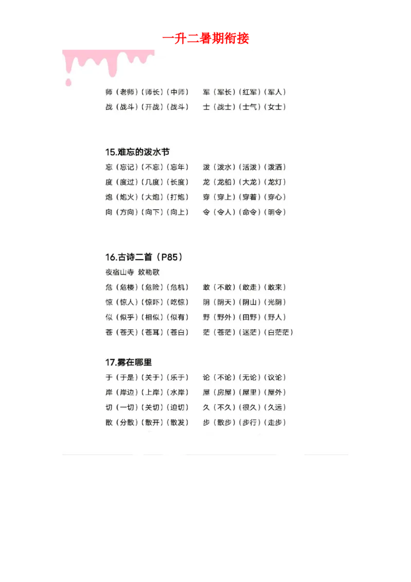二年级上册语文生字组词表_二年级上下册资料_小学二年级学习资料-25年更新版_2-01、小学二年级语文上册_2-1-5、字贴、书写、晨读