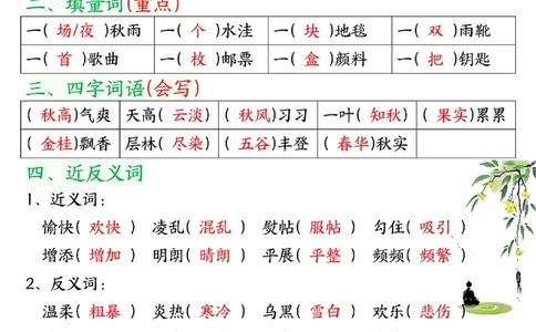 三年级上册语文1-8单元考点梳理_三年级上下册资料_三年级上册小红书同款资料_三年级(1)