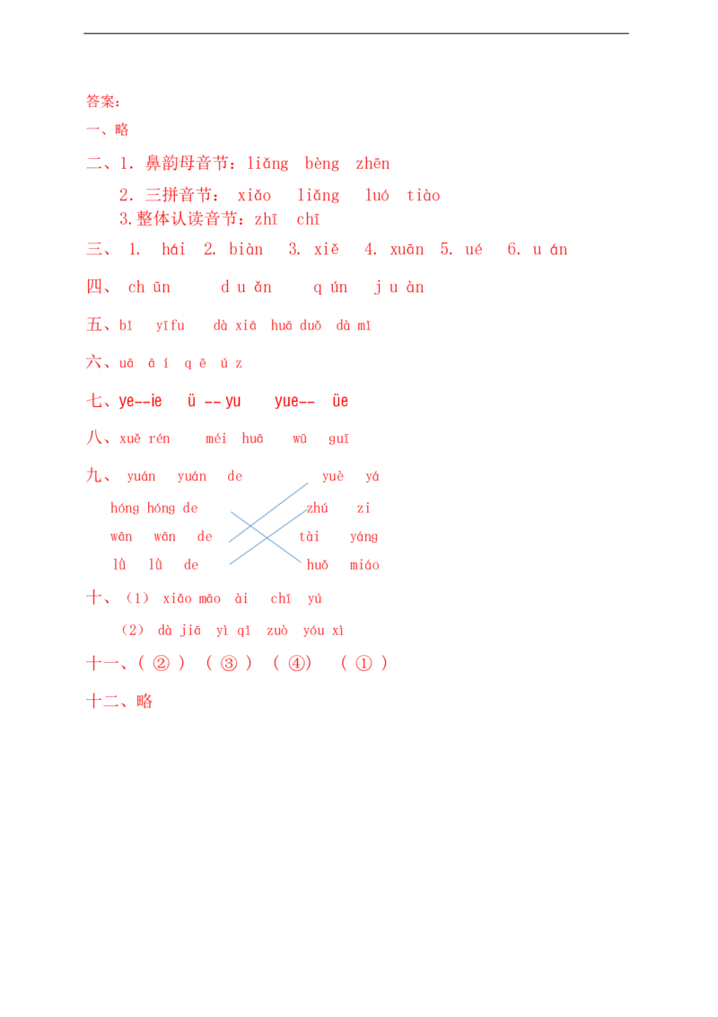 一（上）语文期中考点复习汉语拼音12大题型_一年级上下册资料_小学一年级学习资料-25年更新版_1-01、小学一年级语文上册_08、专项练习_拼音生字