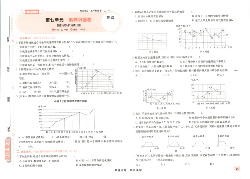 2025秋海淀考王数学5上QD潍坊_25秋小学语数英习题试卷_数学_青岛版（五四+六三）_数学《海淀考王》青岛25秋(1)