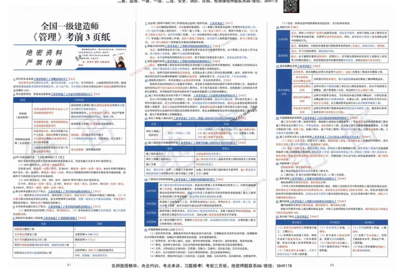 2025一建管理-考前三页纸_2026年一级建造师_2026年一建管理_2025年一建管理SVIP_05-考前密训✿央企特训✿机构普押_01-管理《三页纸+密押3套卷》SMR推荐
