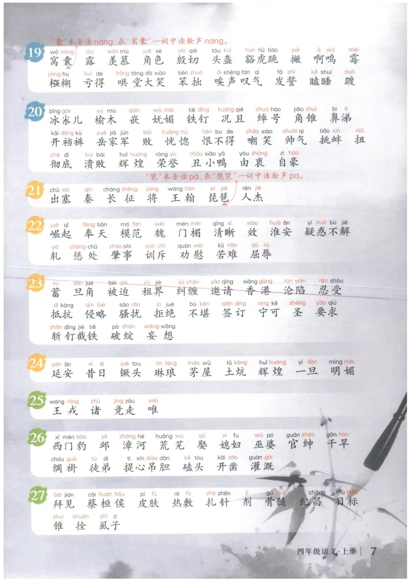 《状元笔记》_25秋小学语数英习题试卷_语文_25秋《状元笔记》语文12456_4年级语文《状元笔记》25秋